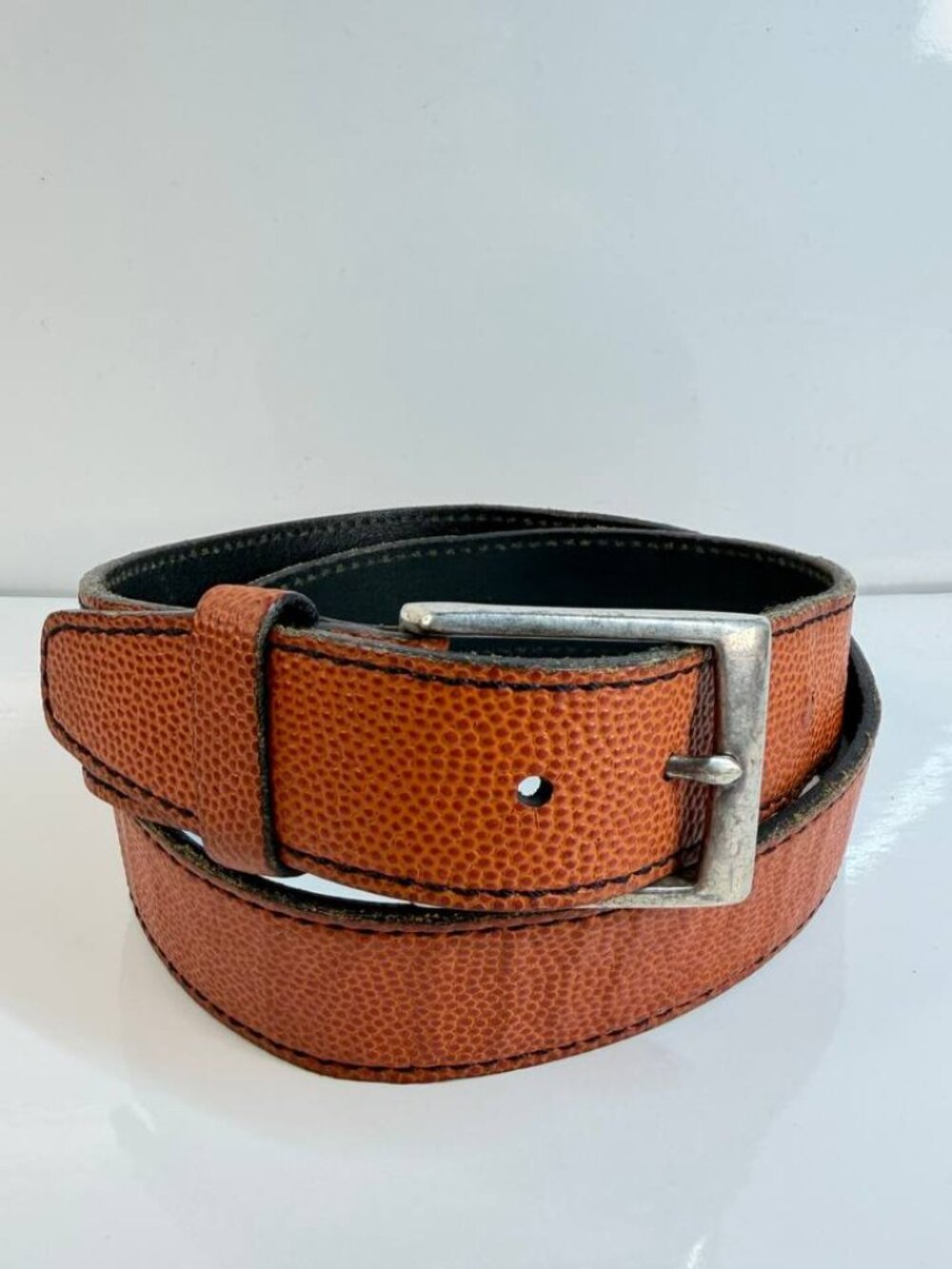 Allen Edmonds Thick Leather Belt – Brown / Orange – Size 38